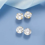 Aretes Cz En Oro Blanco De 14 Kt