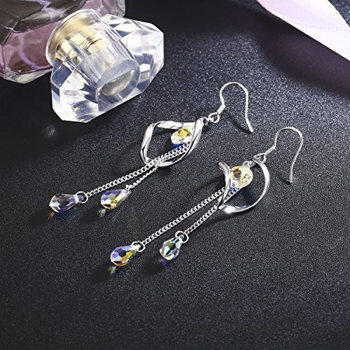 Pendientes De Lágrima Enchapada En Platino