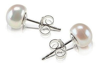 Pendientes De Perlas Cultivadas De Agua Dulce De Plata De
