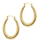 Pendientes De Aro En Forma De Óvalo Con Aros De Oro