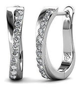Pendientes De Aro Chapados En Oro Blanco De 18 Quilates Cate