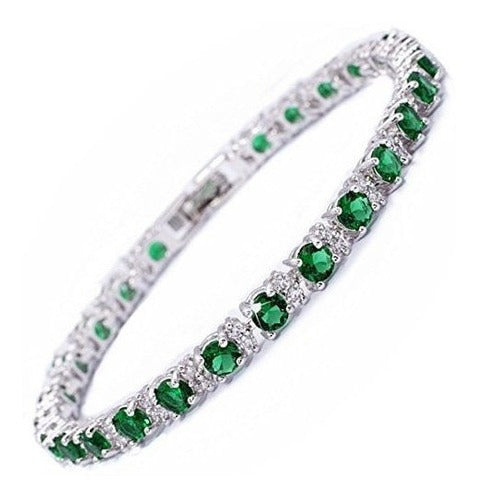 Rizilia Ronda Simulada Verde Esmeralda Y Blanco Cubic