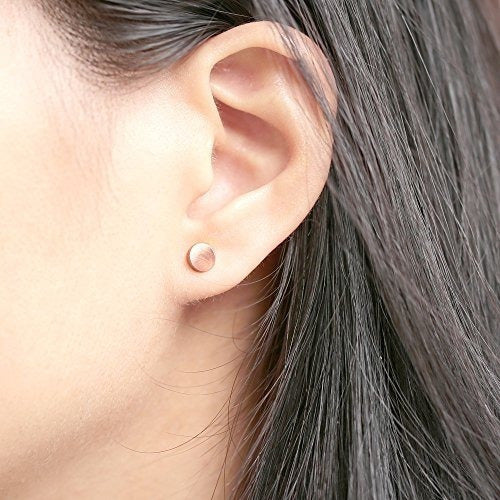 18k Pendientes Con Lunares En Oro Rosa