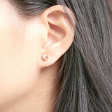 18k Pendientes Con Lunares En Oro Rosa