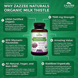 Cápsulas De Extracto De Cardo De Leche Orgánico Zazzee Usda