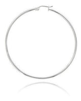 Aretes Tipo Argolla De Plata Esterlina, Pulido, Alto, 1.5