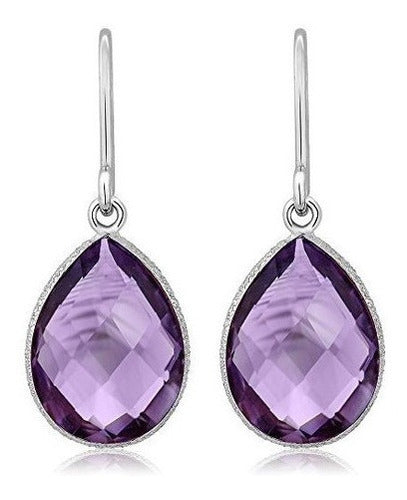 Gem Stone King Pendientes Colgantes De Plata De Ley 925