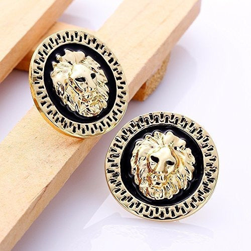 Pendientes Negros Chapados En Platino Con Oro Rosa
