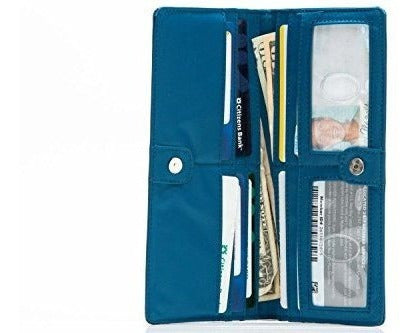 Billetera Delgada De Cuero Para Chequera