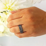 1.25 Quilates (ctw) Negro Rodiado En Oro Blanco Anillo