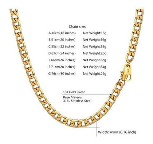 Collar 18k Chapado En Oro