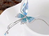 Collar con Mariposa Azul de Zafiro + pendientes
