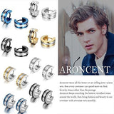 Juego de aretes con bisagras de aro pequeño para hombre