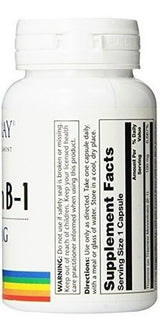 Suplemento Solaray B-1, 100 Mg, 100 Unidades
