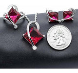 Uloveido Hembra Grande Cuadrado Rojo Collar De Cristal Charm