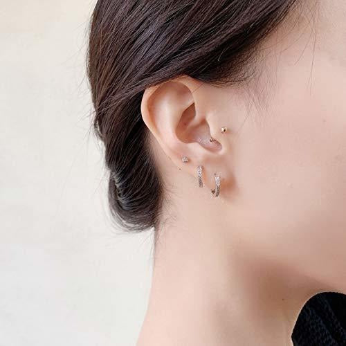 Plata De Ley 925 Cubic Zirconia Aro Pequeño Pendientes
