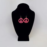 Pendientes Colgantes Grandes De Neón Rosa Fuerte Con Signo