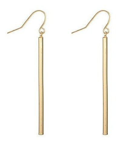 Pendientes colgantes de estilo simple chapados en oro