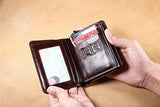Billetera Con Capacidad Extra Cuero Genuino De Piel