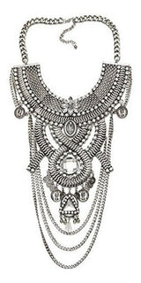Lanue Mujeres Tribal Étnico Boho Beads Coin Borlas Collares