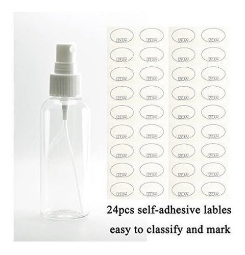 20 botellas de spray transparentes de niebla fina de 2,7 oz