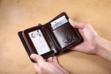 Billetera Con Capacidad Extra Cuero Genuino De Piel