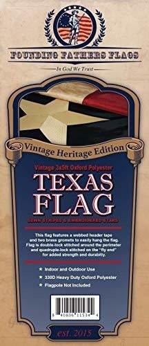 Bandera bordada de Texas vintage padres fundadores 3 x 5 pie