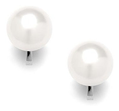 Mariell Freshwater Ivory Pearl Stud Clip En Pendientes Para