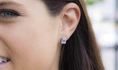 Mia Sarine Plata De Ley Con Baño De Rodio 1 3/8 Cttw Aretes