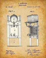 Impresiones de arte originales de patente de cerveza