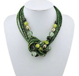 Collar De Cuentas De Semilla Verde Llamativo
