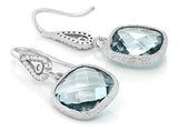 Pendientes De Plata Esterlina Con Aguamarina