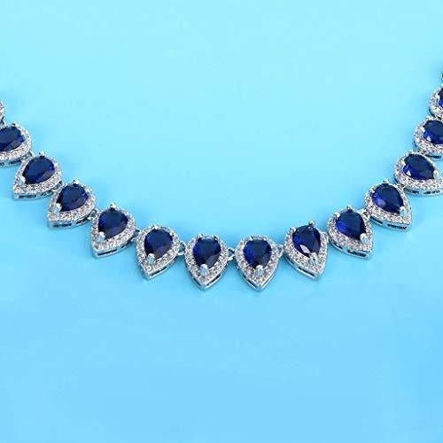 Pendientes de collar de novia con lágrima de zirconia