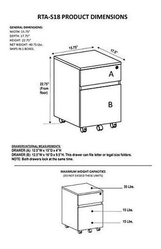 Archivador Vertical Con Cajón Y Almacenamiento Techni Mobili