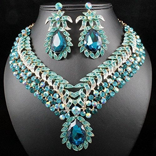 Collar + Pendientes De Cristal De diamantes de imitación