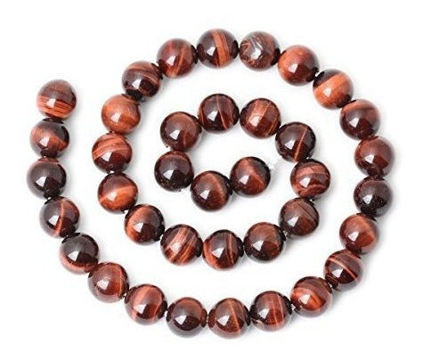 Cheavian 35 Unids 10mm Rojo Natural Ojo De Tigre Piedra