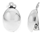 Pendientes De Plata De Ley Ovalados Con Clip 13x16 Mm