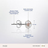 Pendientes De Perlas Cultivadas De Agua Dulce De Plata De