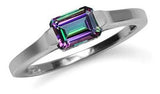 1.26ct. Mystic Fire Topaz Anillo De Solitario De Plata