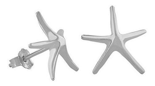 Pendientes De Plata Esterlina Con Estrella De Mar