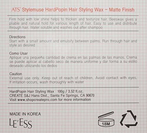 Ats Stylemuse Hard Popin Hair Styling Wax - Crema De Moldeo