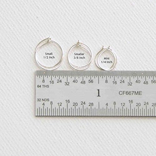 Mini Aros De Plata Esterlina De 8 Mm Calibre 24