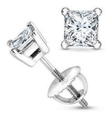 Pendientes de botón de diamante solitario de 1/3 quilates