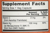 Now Foods Mk-7 Vitamina K-2100 Mcg Cápsulas Vegetales, 60