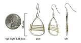 Plata Con Alambre De Oro Pendientes De Lágrima De Envoltura