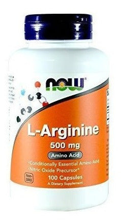 Ahora Foods Arginine 500mg, 100 Cápsulas (paquete de 2)