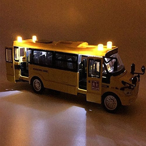 9 Pull Back School Bus Light Up and Sounds Vehículos De