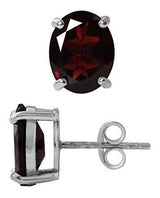 Aretes De Plata Esterlina 925 De Granate Natural