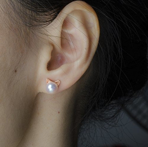 Pendientes de oreja de gato chapados en oro rosa