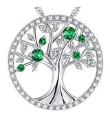 El Árbol De La Vida Amor Creado Collar De Halo Esmeralda